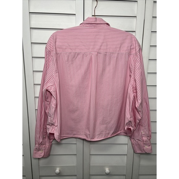LoveShackFancy x GAP Organic Cotton Striped Cropped Button Down Top Size Large - Picture 7 of 10